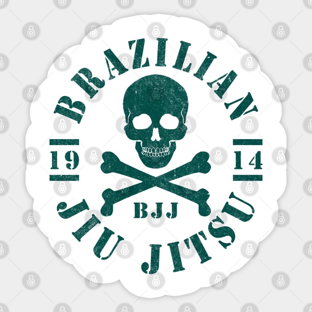 JIU JITSU - SKULL AND CROSSBONES Sticker by Tshirt Samurai